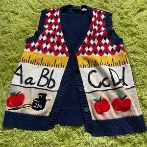 Classroom detailed button up sweater vest